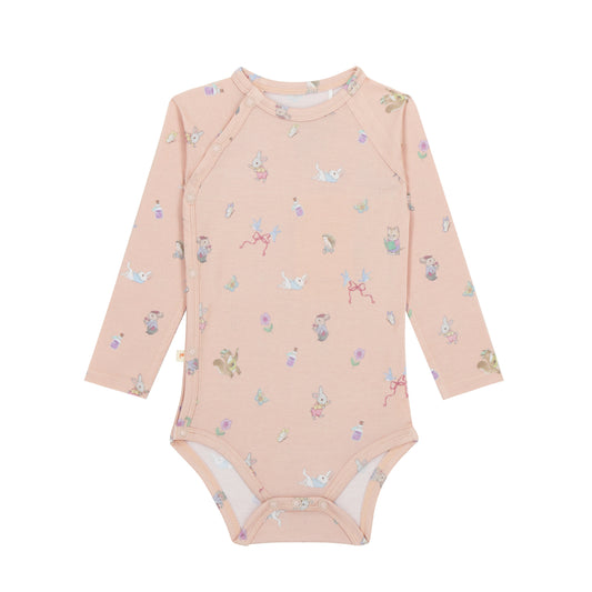 Long Sleeve Onesie 2-Piece Set - Apricot