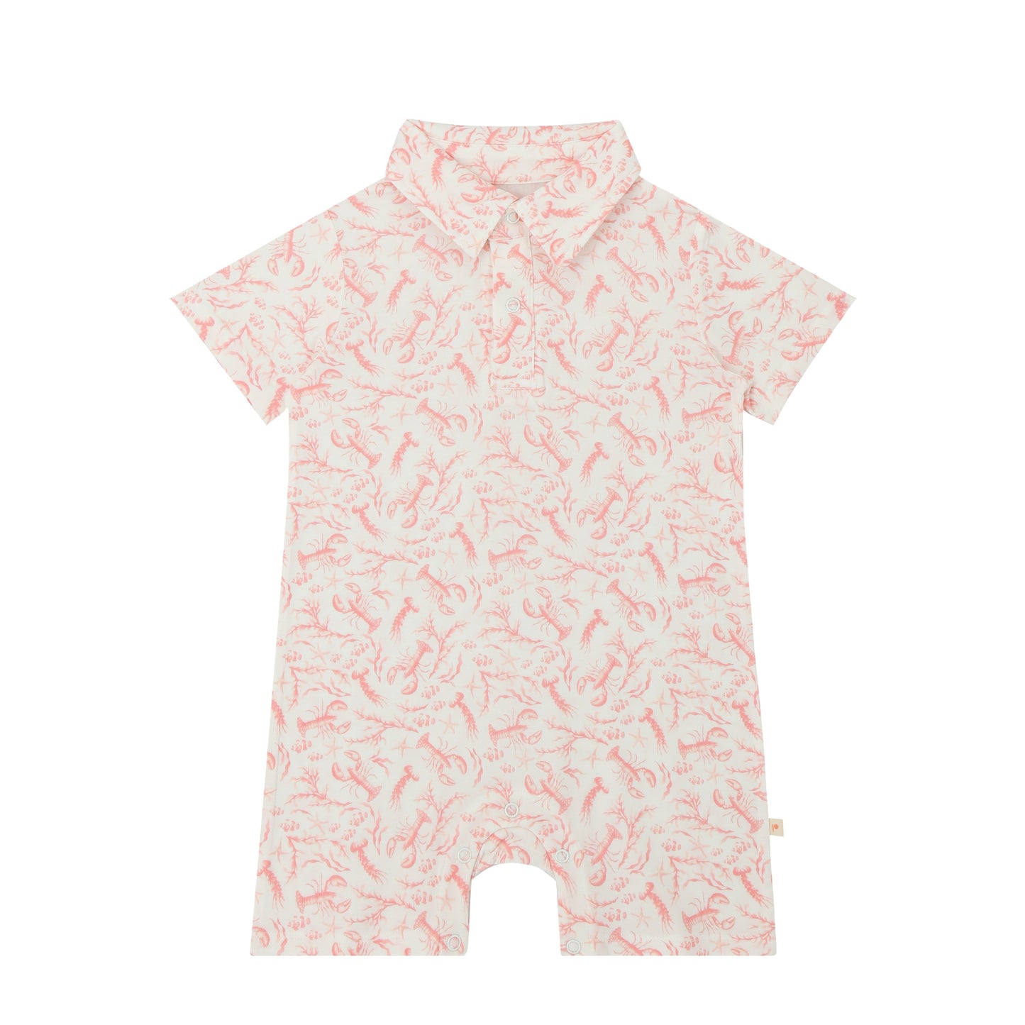 Collared Romper - Pink Reef