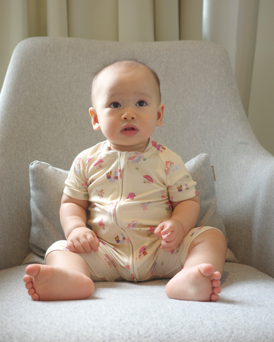 Ribbed Romper - Mellow mushroom