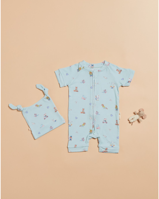 Ribbed Romper - Pistachio