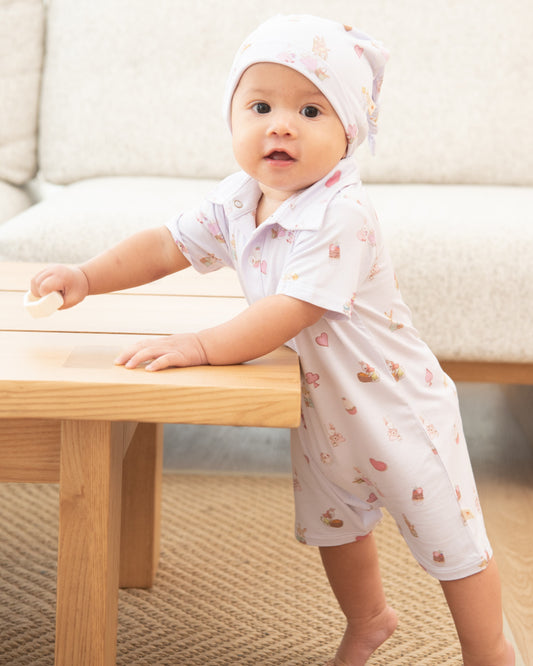 Collared Romper - Lavender