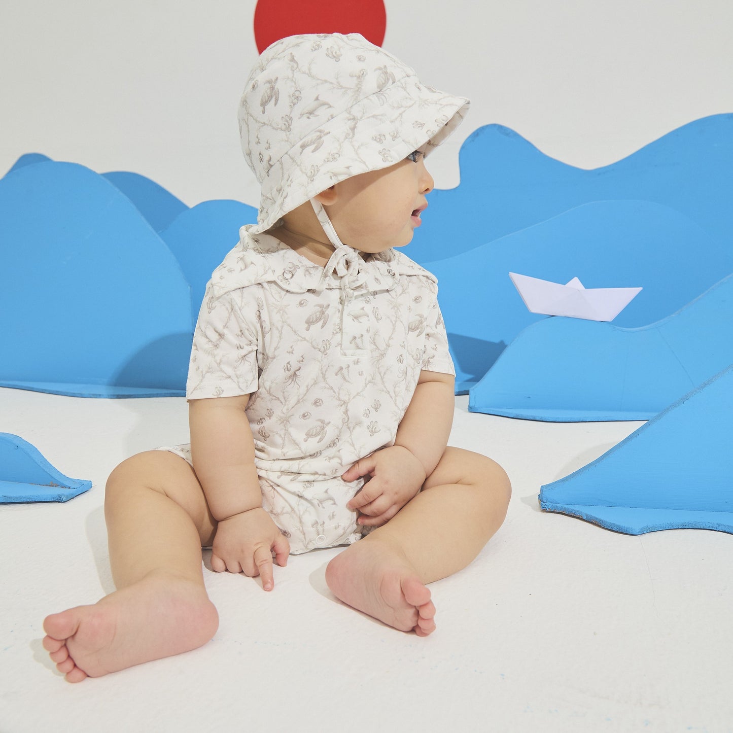 Collared Romper - Stormy Coast