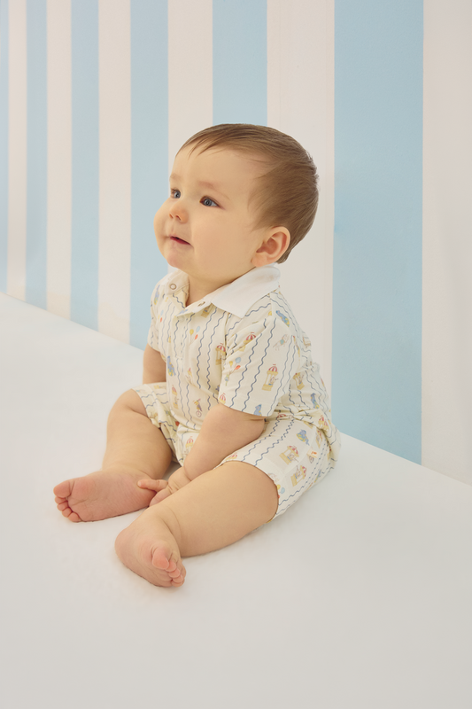 Collared Romper - Cirque Twirl