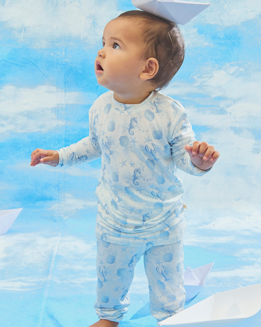 Long Sleeve Pyjamas Set - Sea Breeze