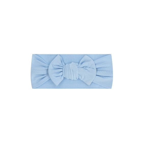 ผ้าคาดผมโบว์ไยไผ่- Dusty Blue