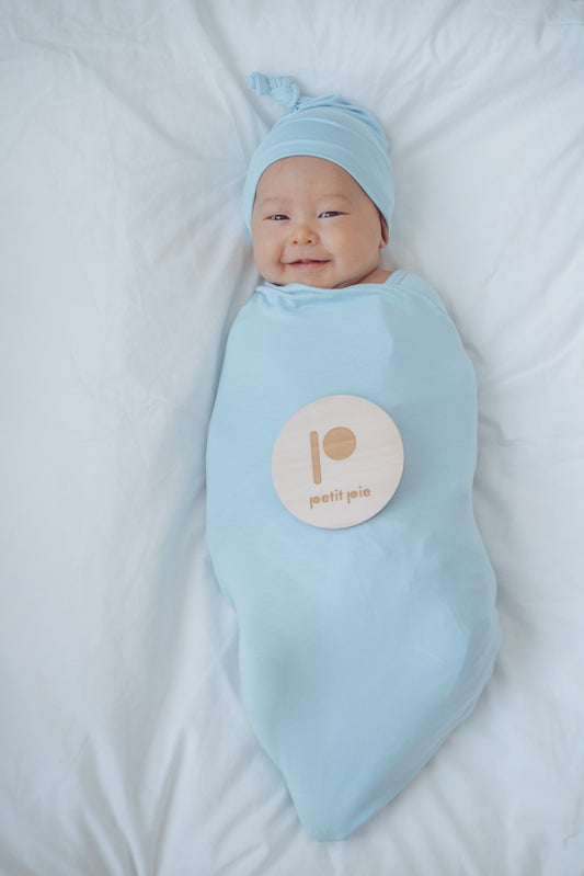 Bamboo Stretch Swaddle - Dusty Blue