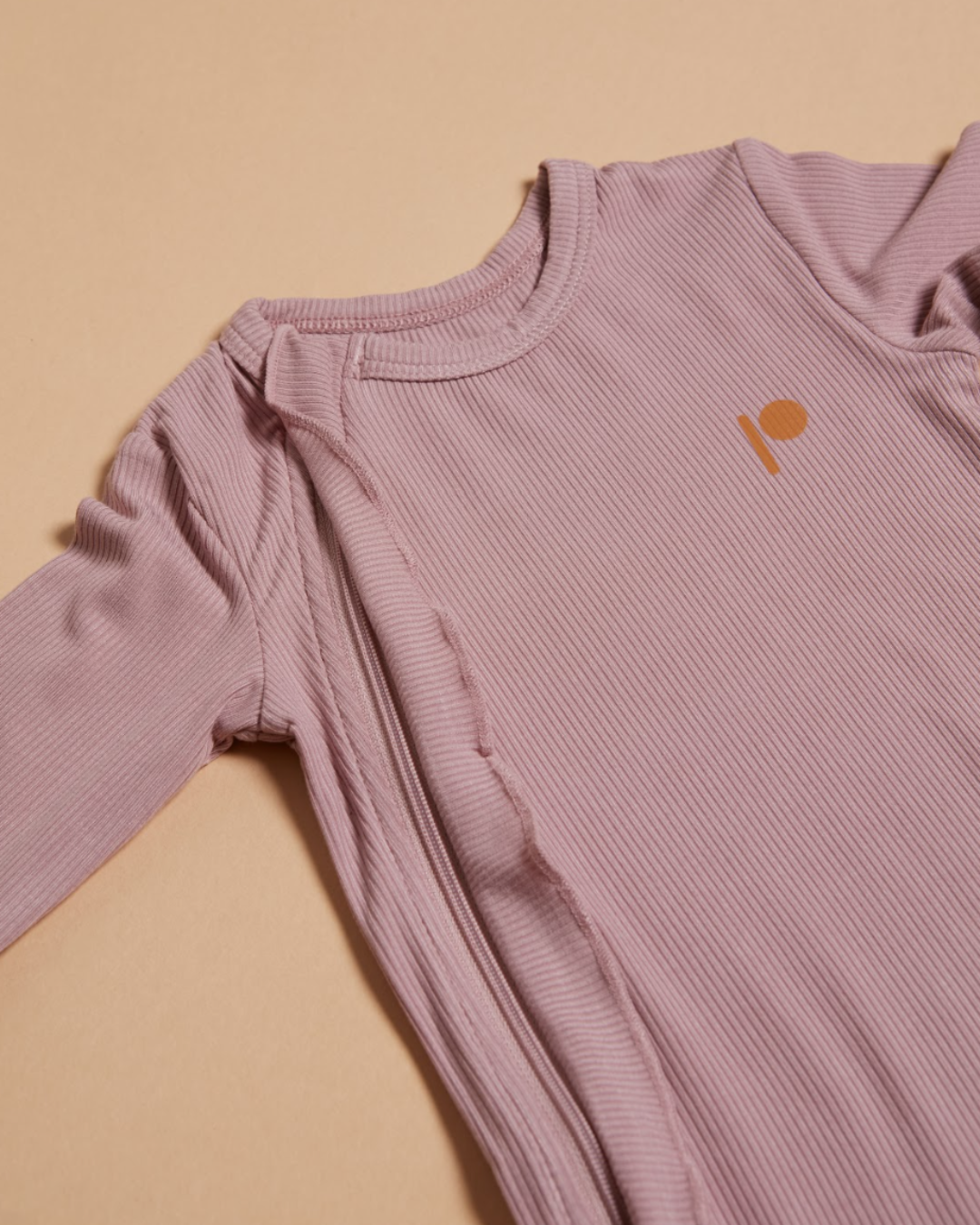 Ribbed Sleepsuit - Powder Pink