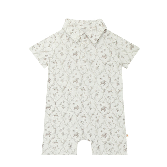 Collared Romper - Stormy Coast