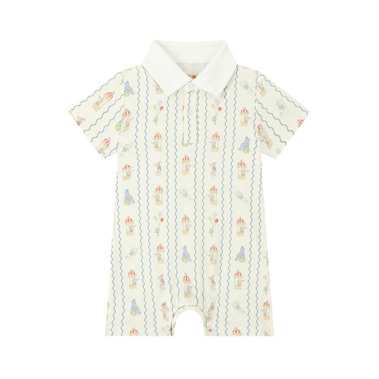 Collared Romper - Cirque Twirl