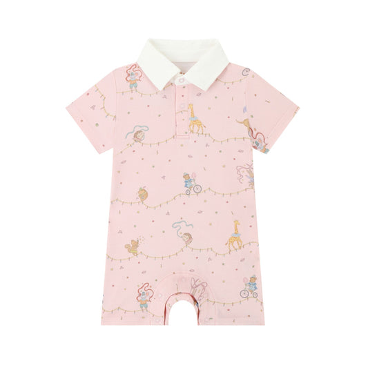 Collared Romper - Cirque Rose