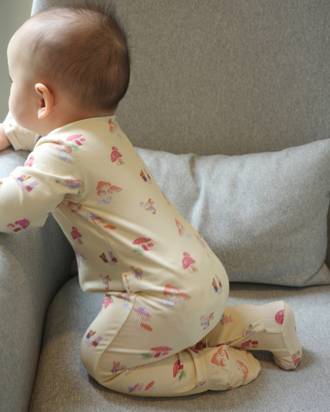 Ribbed Sleepsuit - Mellow Mushroom