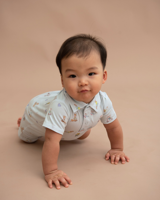 Collared Romper - Mint