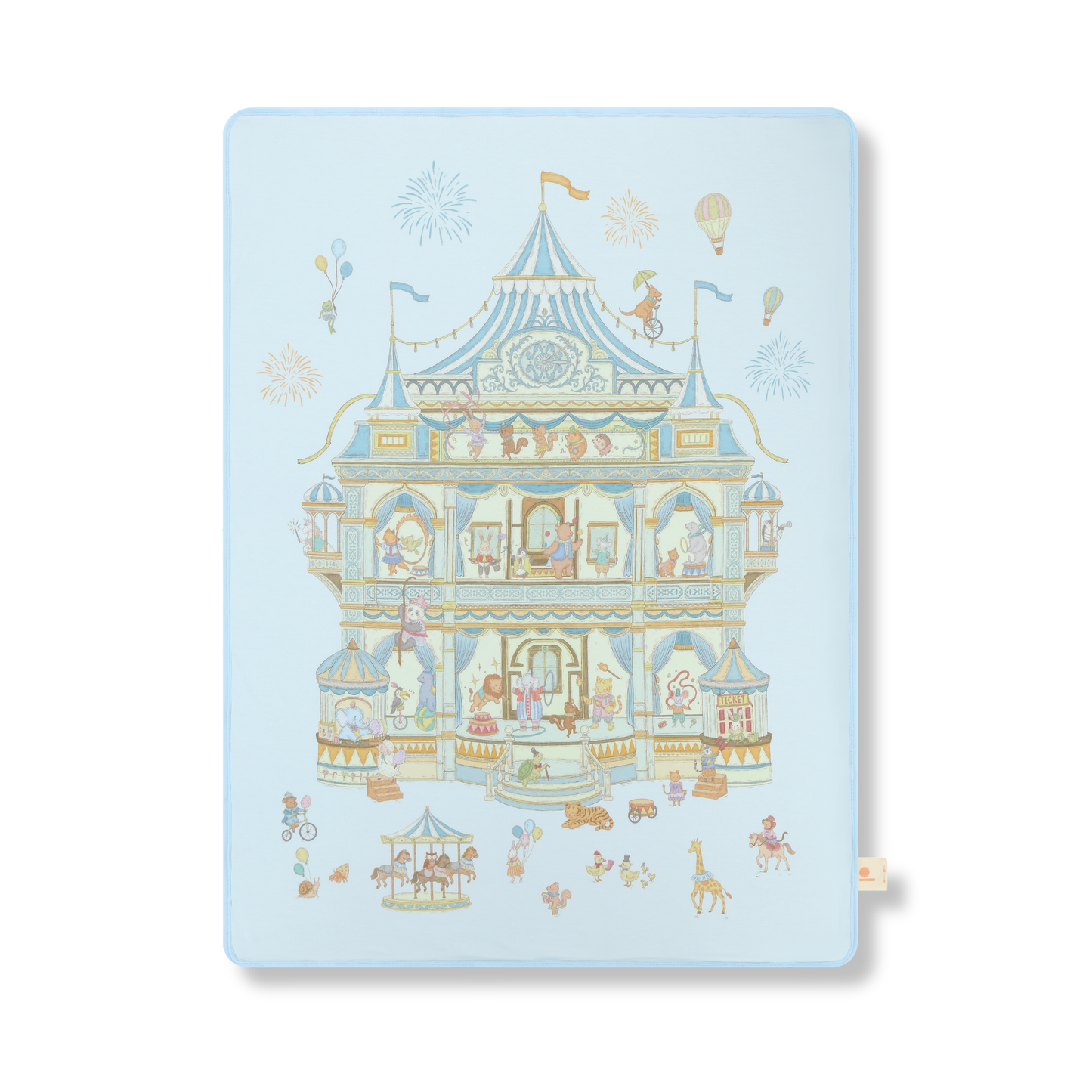 ผ้าห่มใยไผ่ - Circus Misty Blue