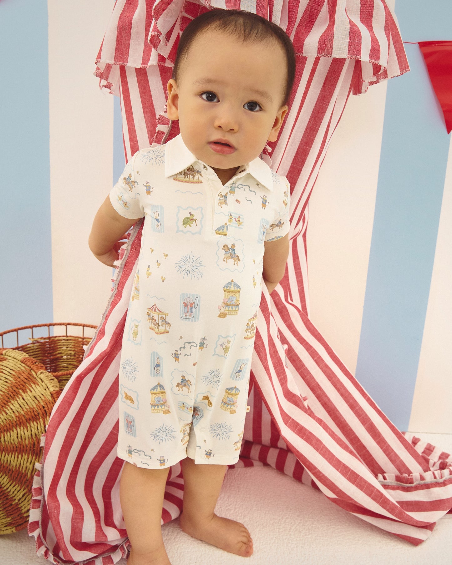 Collared Romper - Cirque Party