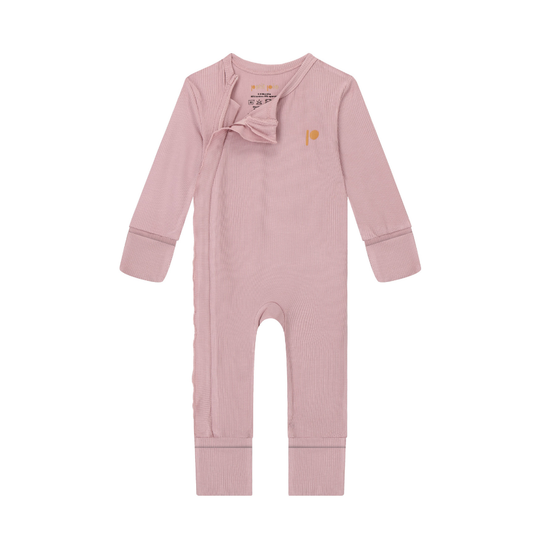 Ribbed Sleepsuit - Powder Pink