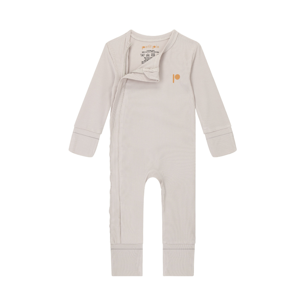 Ribbed Sleepsuit - Beton