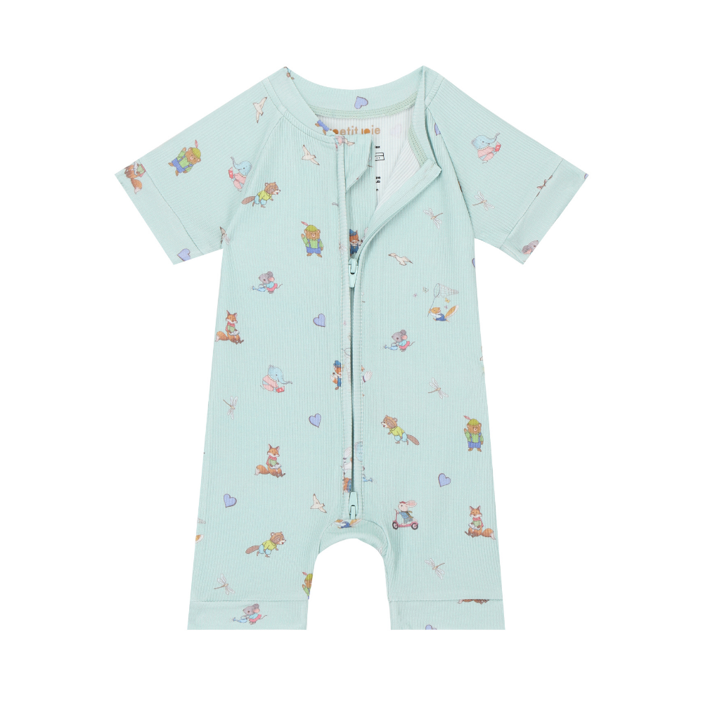 Ribbed Romper - Pistachio