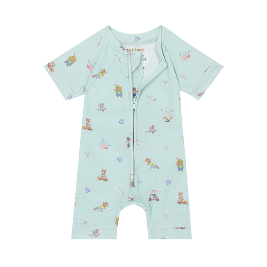 Ribbed Romper - Pistachio