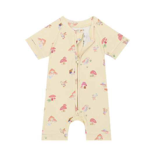 Ribbed Romper - Mellow mushroom