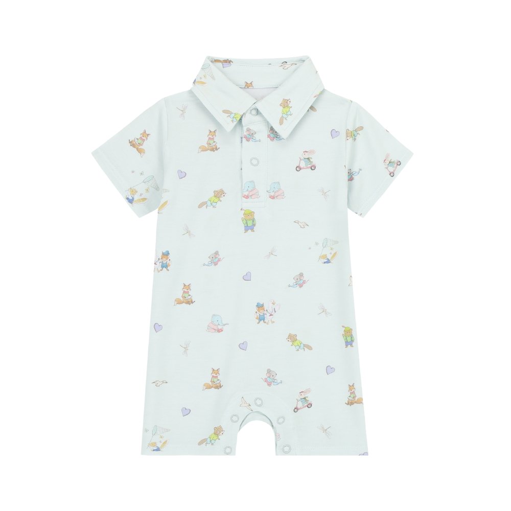 Collared Romper - Mint