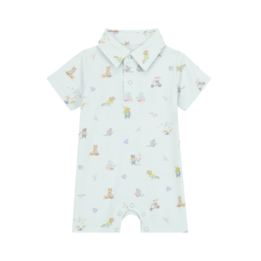 Collared Romper - Mint