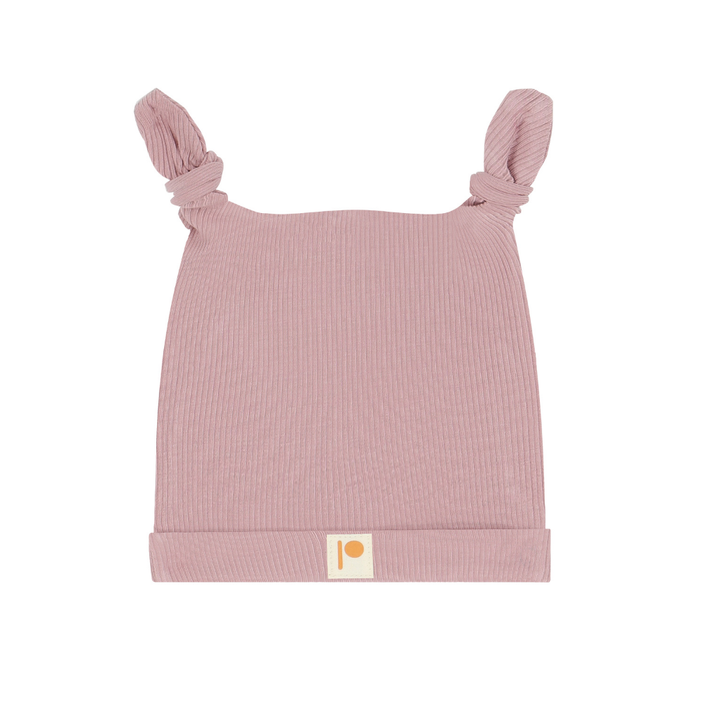 Ribbed Knot Hat - Powder Pink
