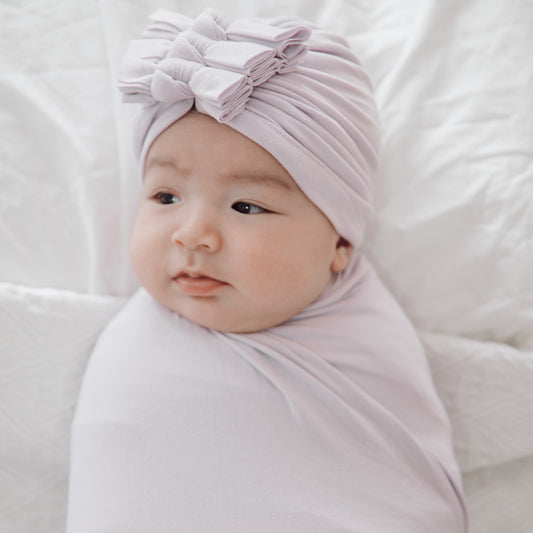 Triple Bow Turban - Lilac