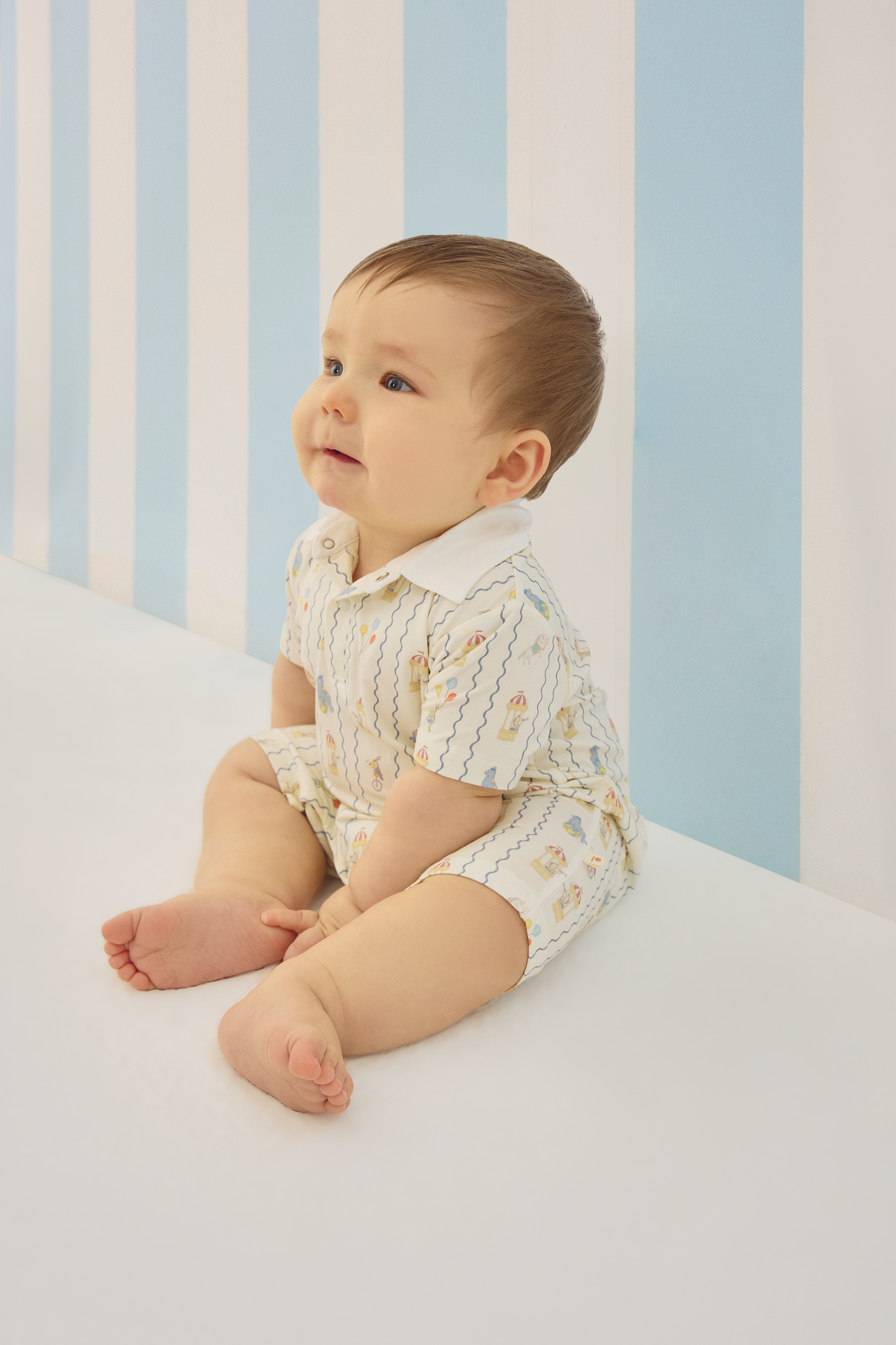 Collared Romper - Cirque Twirl