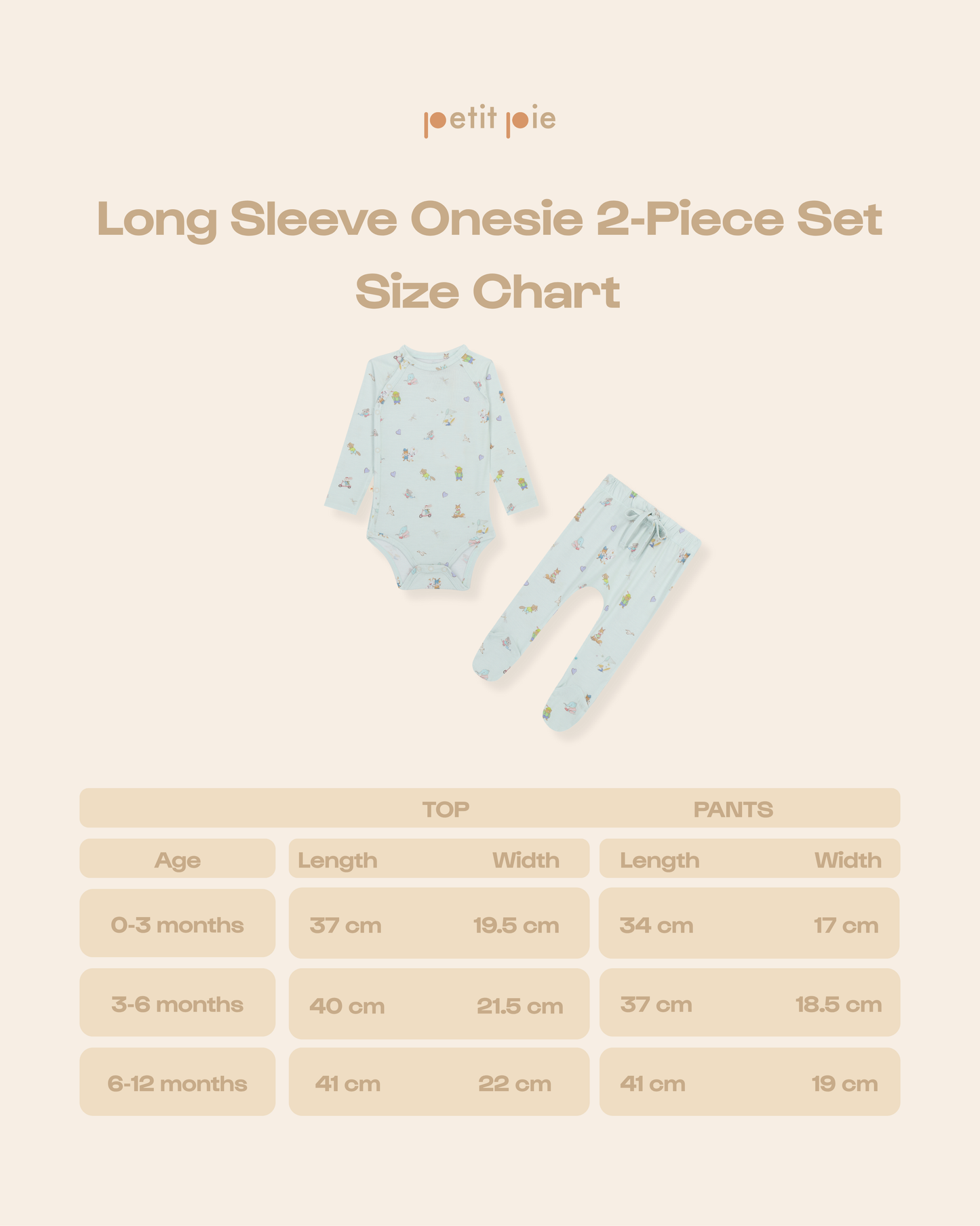 Long Sleeve Onesie 2-Piece Set - Mint