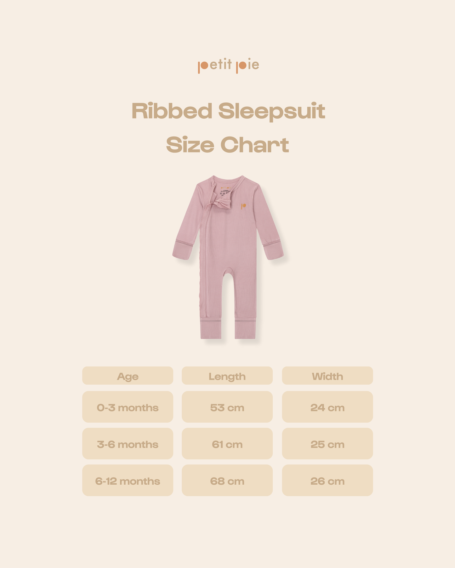 Ribbed Sleepsuit - Beton