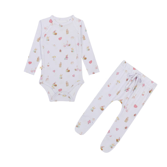 Long Sleeve Onesie 2-Piece Set - Lavender