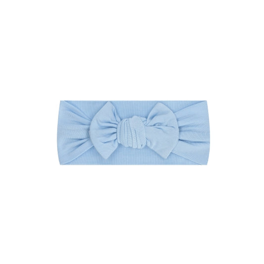 ผ้าคาดผมโบว์ไยไผ่- Dusty Blue